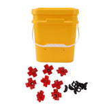 Automatic Chicken Waterer Cup with 12L Handheld Barrel Poultry Drinking Equipemnt for Goose Duck Bucket + Four Corner Drinker + Black Screws