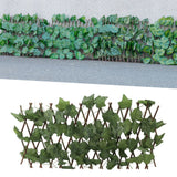 Artificial Hedges Fence Simulation Expandable Sun Protection Waterproof Artificial Topiary Hedge Plant for Garden Virginia Creeper Leaves