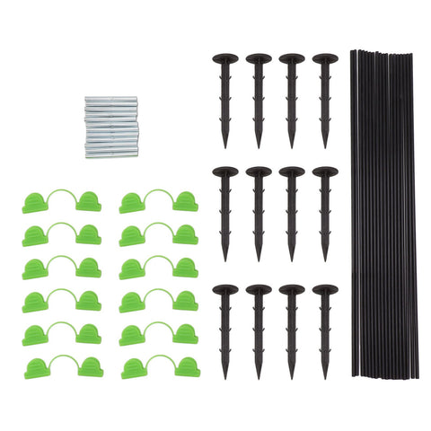 18 Fiberglass Rods 12 Connecting Pipes 12 Clips 12 Garden Stakes for Greenhouse Garden Raised Bed Grow Tunnel