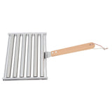 Detachable Stainless Steel Hot Dog Sausage Roller Rack Steamer With Extra Long Wood Handle 4 Skewers 6 Stick Design BBQ Tools S