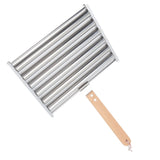Detachable Stainless Steel Hot Dog Sausage Roller Rack Steamer With Extra Long Wood Handle 4 Skewers 6 Stick Design BBQ Tools L