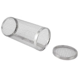 BBQ Net Tube Rolling Grilling Basket Stainless Steel Wire Mesh Cylinder Grill Basket with Fork Hook for Outdoor Barbecue Camping S