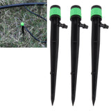 100pcs Drip Emitters 360 Degree Adjustable Water Flow Drippers Sprayer for Patio Lawn Bed Watering System 13cm / 5.1in Green