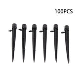100pcs Drip Emitters 360 Degree Adjustable Water Flow Drippers Sprayer for Patio Lawn Bed Watering System 13cm / 5.1in Black In Australia - Darrahopens