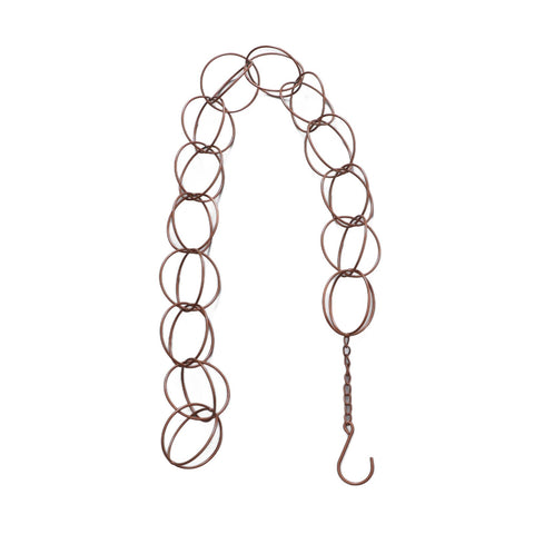 Metal Rain Chain Drainage Function Decorative Ring Wind Chime with Hook for Home Balcony Patio In Australia - Darrahopens