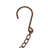 Metal Rain Chain Drainage Function Decorative Ring Wind Chime with Hook for Home Balcony Patio