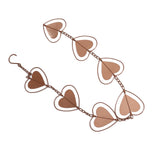 Metal Rain Chain Drainage Function Decorative Heart Shape Wind Chime with Hook for Balcony Patio Corridor