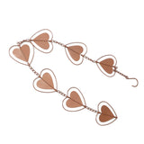 Metal Rain Chain Drainage Function Decorative Heart Shape Wind Chime with Hook for Balcony Patio Corridor