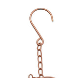 Metal Rain Chain Drainage Function Decorative Heart Shape Wind Chime with Hook for Balcony Patio Corridor