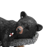 Black Bear Figurine Resin Funny Cute Exquisite Animal Art Statue for Garden Yard Decoration