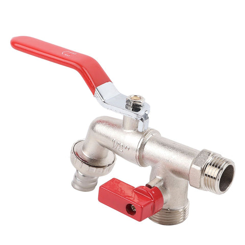 Double Valve Faucet Washing Machine Hose Valve Zinc Alloy Electroplate 1 in 2 Out Faucet Valve for Washing Machine Water Pipe In Australia - Darrahopens