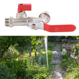 Double Valve Faucet Washing Machine Hose Valve Zinc Alloy Electroplate 1 in 2 Out Faucet Valve for Washing Machine Water Pipe