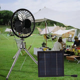 20W Solar Panel Fan Portable Solar Panel Powered USB Fan with Bracket for Camping Fishing Travel