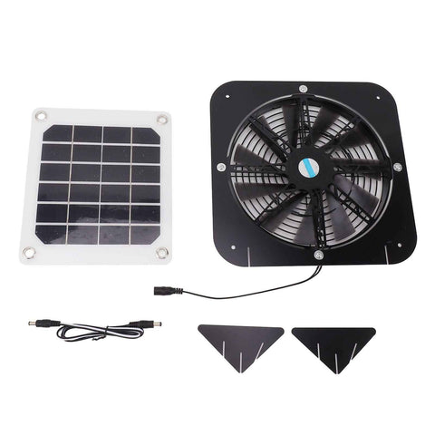 Solar Exhaust Fan 100W Solar Panel with 13.5inch Fan Waterproof Solar Panel Cooling Fan Ventilation Fan for Pet House In Australia - Darrahopens