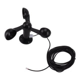 Anemometer Sensor Wind Speeds Cup with 8M Waterproof Cable 4cm Mounting Hole Anti Interference 3 Cups Wind Speed Detector for Outdoor 0‑3.8v