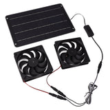 20W Solar Powered Dual Fan 12V Efficient Energy Saving Solar Panel Fan Kit with Switch for RV Greenhouse Pet Home