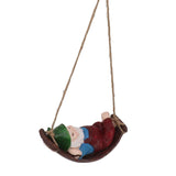Dwarf Swing Sculpture Ornaments Resin and Twine Lovely 7.5in Resin Dwarf Swing Sculpture for Patio Lawn Porch Red In Australia - Darrahopens