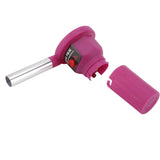 Portable Battery Powered BBQ Fan Air Blower Handheld Barbecue Fan Air Blower for Outdoor Camping Picnic Charcoal Grill Barbecue FD312A 1.5V Purple