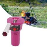 Portable Battery Powered BBQ Fan Air Blower Handheld Barbecue Fan Air Blower for Outdoor Camping Picnic Charcoal Grill Barbecue FD312A 1.5V Purple