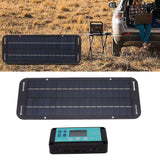20W Solar Panel Black Solar Cell with Waterproof MPPT Controller for RV Home Vehicle Travel Camping
