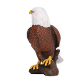 Bald Eagle Statue Head Turn Style Rich Details Stable Durable Resin Patriotic Eagle Figurine for Office Family Cafe
