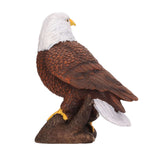 Bald Eagle Statue Head Turn Style Rich Details Stable Durable Resin Patriotic Eagle Figurine for Office Family Cafe