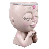 Face Planter Pot Resin Love Style Lady Head Succulent Planter Women Face Flower Pot with Drainage Hole Spades for Indoor Outdoor White In Australia - Darrahopens