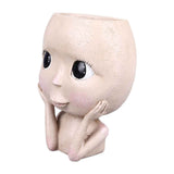 Face Planter Pots Large Caliber Resin Drainage Hole Design Creative Head Succulent Planters Pot for Herbs Succulents Cacti In Australia - Darrahopens
