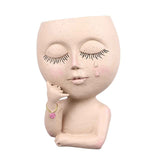 Face Planter Pots Resin Home Head Planter Face Flower Pot Head Planter for Indoor Outdoor Plants with Drainage Hole In Australia - Darrahopens