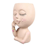 Face Planter Pots Resin Home Head Planter Face Flower Pot Head Planter for Indoor Outdoor Plants with Drainage Hole In Australia - Darrahopens