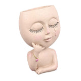 Face Planter Pots Resin Home Head Planter Face Flower Pot Head Planter for Indoor Outdoor Plants with Drainage Hole In Australia - Darrahopens