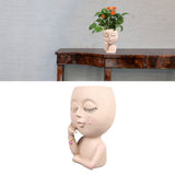 Face Planter Pots Resin Home Head Planter Face Flower Pot Head Planter for Indoor Outdoor Plants with Drainage Hole