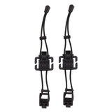 2Pcs Backpack Binding Clip MOLLE Gear Organizer Fastener Elastic Binding Buckle Carabiner Clip Bags Clasp Cord Fix Gear Elastic Strap Black