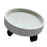 Flower Pot Tray Wheels Round Shape Removable Rotating Wheels Plant Stand for Balcony White 30 In Australia - Darrahopens