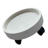 Flower Pot Tray Wheels Round Shape Removable Rotating Wheels Plant Stand for Balcony White 30 In Australia - Darrahopens