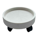 Flower Pot Tray Wheels Round Shape Removable Rotating Wheels Plant Stand for Balcony White 40 In Australia - Darrahopens