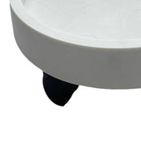 Flower Pot Tray Wheels Round Shape Removable Rotating Wheels Plant Stand for Balcony White 40