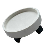 Flower Pot Tray Wheels Round Shape Removable Rotating Wheels Plant Stand for Balcony White 22