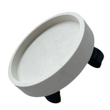Flower Pot Tray Wheels Round Shape Removable Rotating Wheels Plant Stand for Balcony White 22
