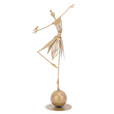 Dancing Girl Statue Metal Outdoor Sculpture Garden Decoration for Lawn Bookshelf Terrace