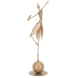 Dancing Girl Statue Metal Outdoor Sculpture Garden Decoration for Lawn Bookshelf Terrace