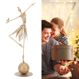 Dancing Girl Statue Metal Outdoor Sculpture Garden Decoration for Lawn Bookshelf Terrace
