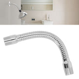 Adjustable Shower Head Extension Arm with Flange Rotating Swiveling Shower Head Arm for Bathroom