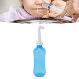 Nasal Irrigation Manual Sinus Rinse Bottle Pressure Nose Wash Cleaner for Children Adults Kids 310ml+Single Hole Head +Five Hole Head