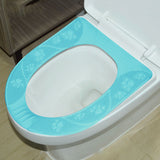 Four Season Universal Toilet Seat Cover Washable Silicone Non Slip Toilet Seat Cover Pad Sky Blue