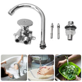 Foot Pedal Faucet Hands Free Foot Valve Flexible Hose Touchless Floor Mount Foot Control Faucet for Kitchen