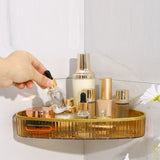 Wall Mounted Storage Rack Punch Free Shower Caddy Shelf Bathroom No Drilling Storage Rack for Household Triangle ‑ Transparent