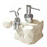 Shampoo Dispenser Bottle Ceramic Large Capacity Home Decoration with Pump for Bathroom Small White