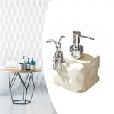 Shampoo Dispenser Bottle Ceramic Large Capacity Home Decoration with Pump for Bathroom Small White