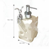 Shampoo Dispenser Bottle Ceramic Large Capacity Home Decoration with Pump for Bathroom Large White
